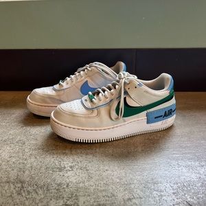Blue and Green womens air forces 1